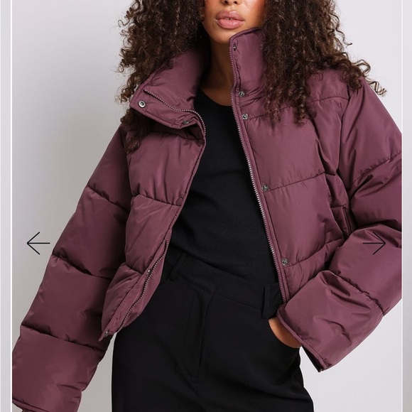 NA-KD Recycled Short Padded Press Button Jacket NWT - Picture 1 of 4